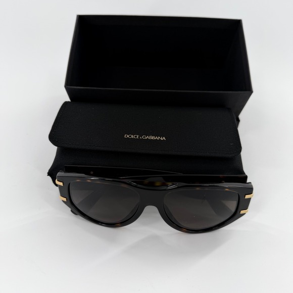 Dolce & Gabbana DG 4499 Dark Havana Tortoise Sunglasses Gold DG Logo Pilot 57mm main image 12